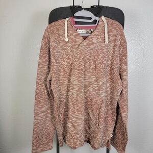 Hang Ten hoodie men knit v neck pullover classic pockets Relax Fit Size XL